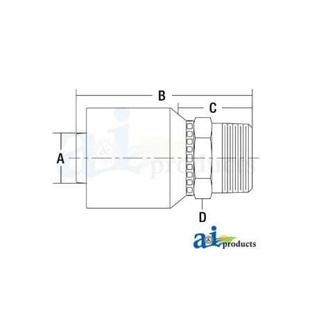 A & I Products (HW-MP) Male NPTF Pipe - Rigid - Straight 6" x4" x2" A-MP-20-20-W